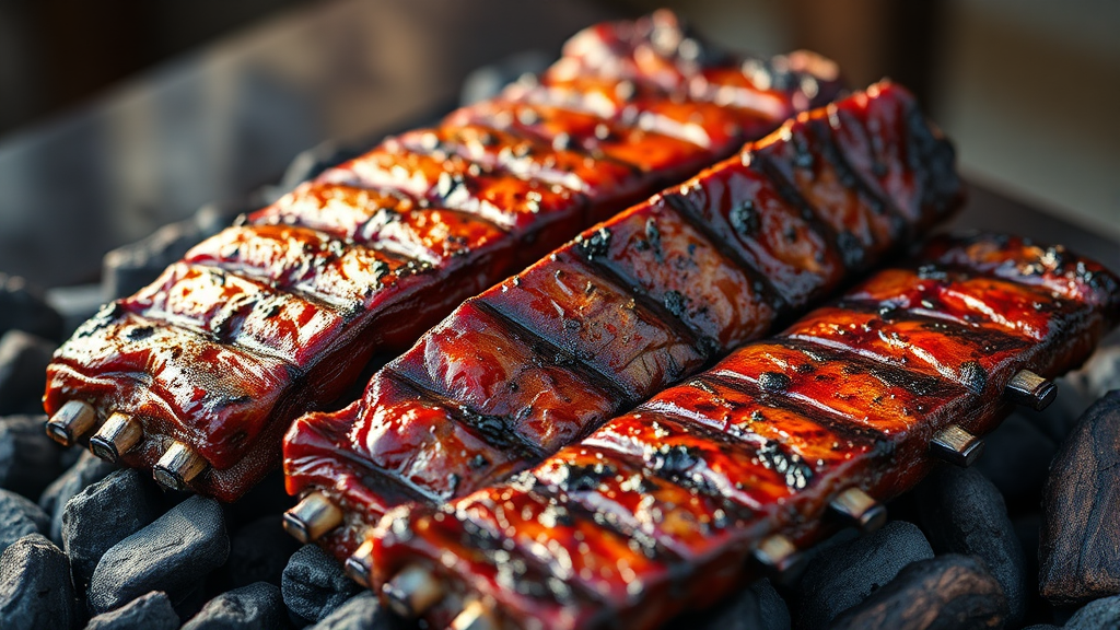 이동갈비, 돼지 vs 소? (realistic 스타일)