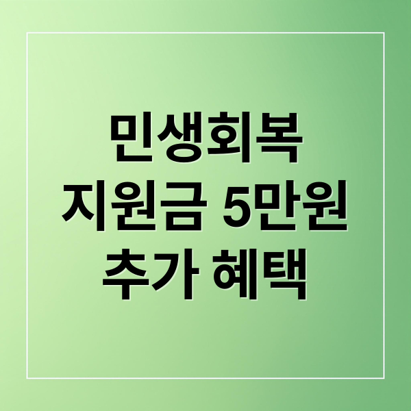 민생회복지원금 개요