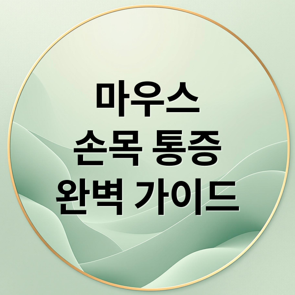 마우스 손목 터널 증후군: 원인부터 예방, 통증 완화까지 완벽 가이드 2 마우스
손목 통증
완벽 가이드 (마우스 손목 터널증후군)