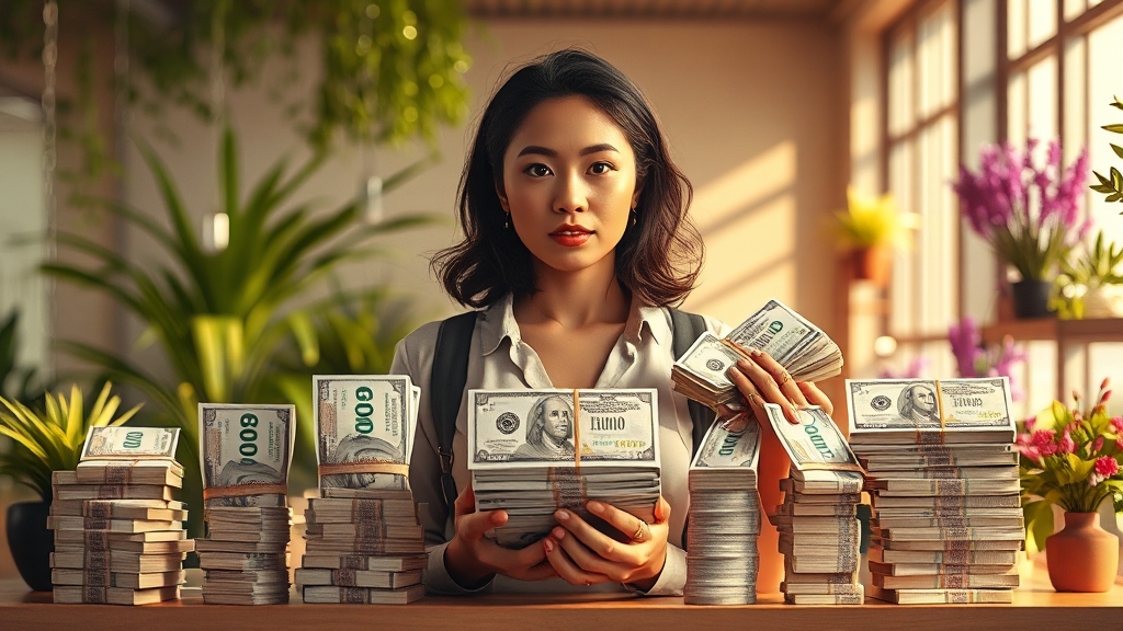 지원금 종류 및 규모 (realistic 스타일)