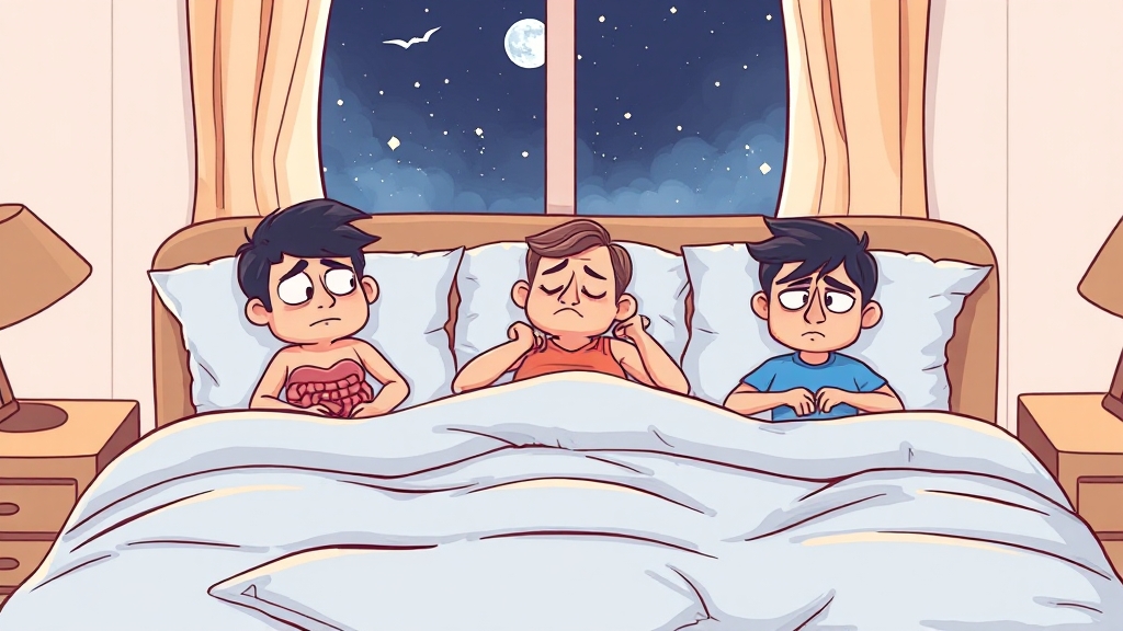 불면증 & 장 트러블, 유형별 관리법 (cartoon 스타일)