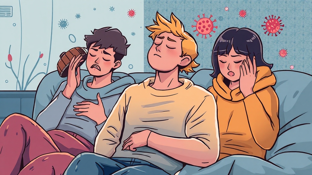 A형 독감 증상 및 특징 (illustration 스타일)