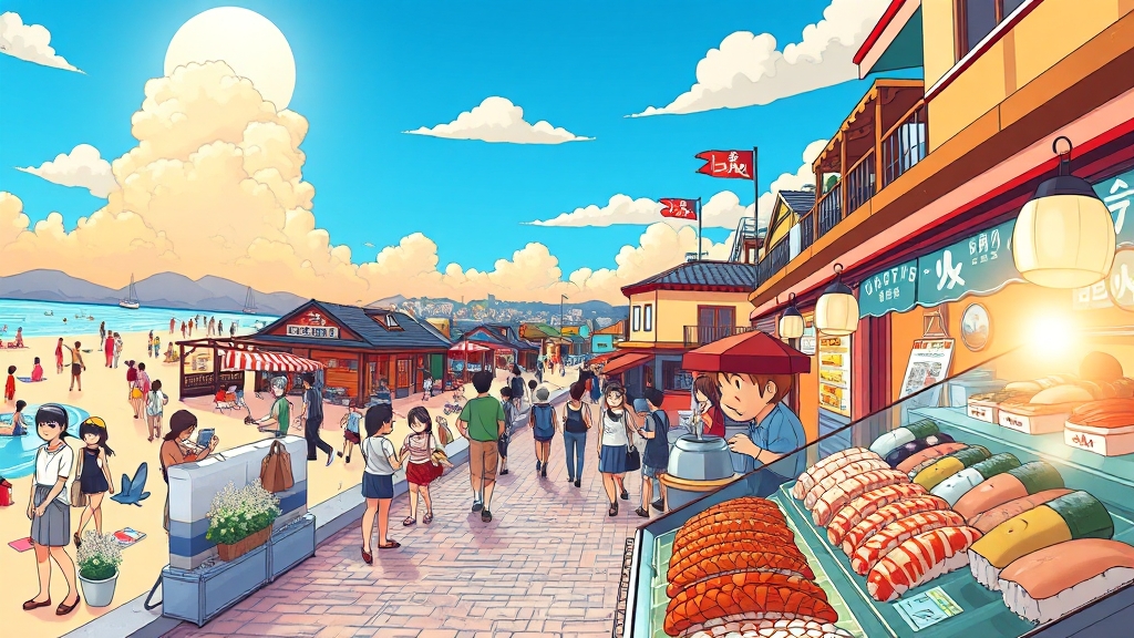 히타카츠 관광, 쇼핑 정보 총정리 (cartoon 스타일)