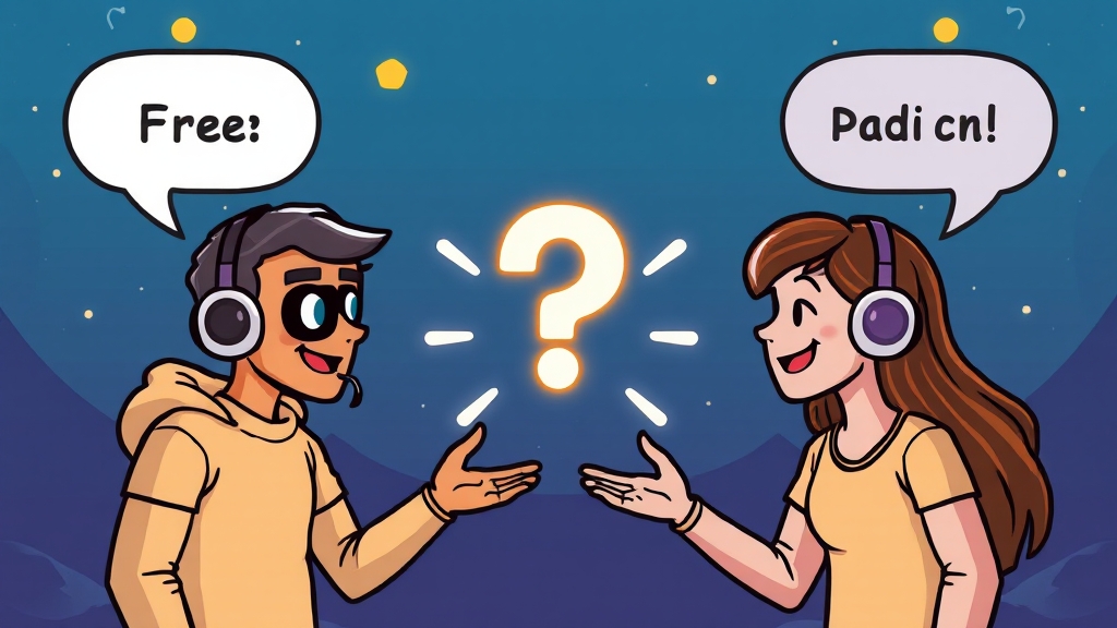 챗GPT 무료/유료 버전 비교 (cartoon 스타일)