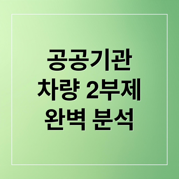 공공기관
차량 2부제
완벽 분석 (공공기관 차량 2부제 시행)