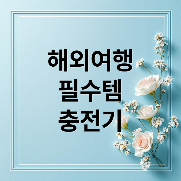해외여행
필수템
충전기 (해외여행 충전기 선택 플러그 교체형)
