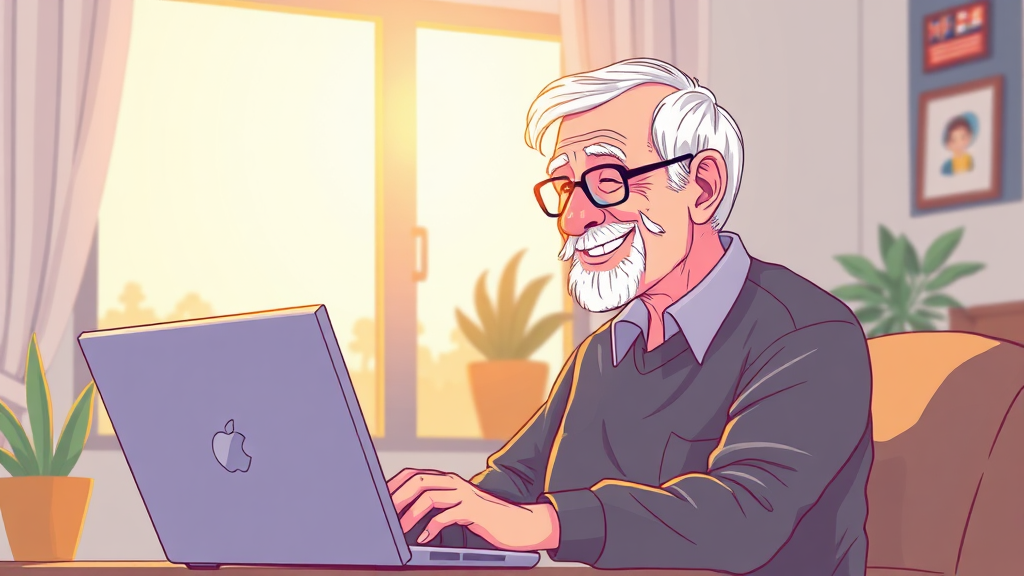 시니어 일자리 신청 방법 (illustration 스타일)