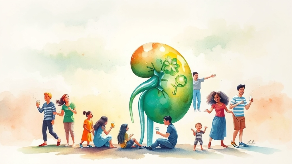 신부전증 예방 습관 (watercolor 스타일)