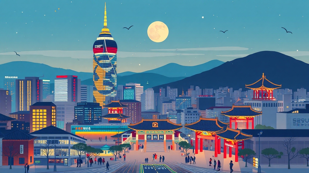 서울 주요 지역 정보 (illustration 스타일)