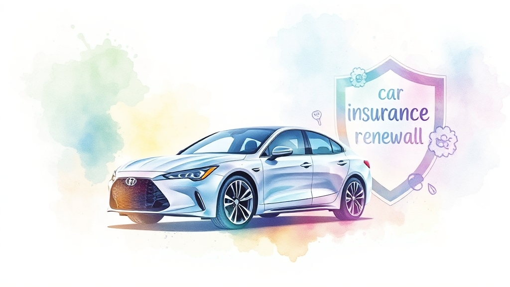 자동차 보험, 현명하게 갱신하세요! (watercolor 스타일)