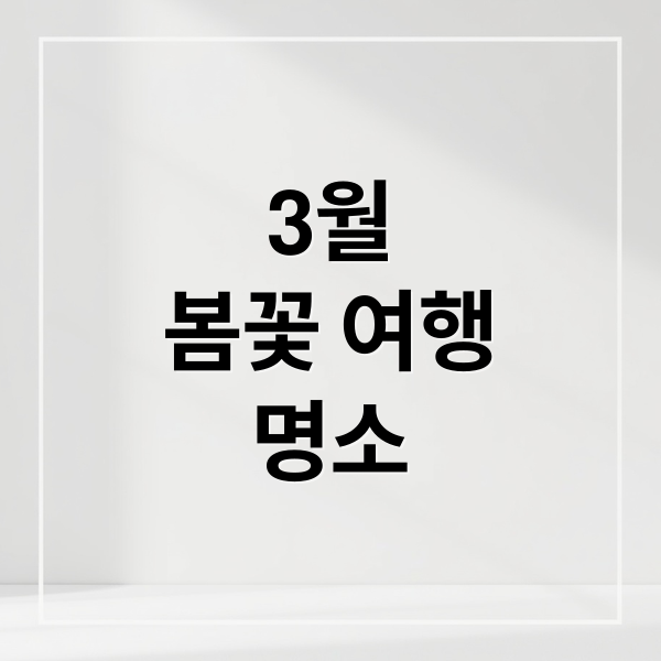 3월
봄꽃 여행
명소 (전국 3월 추천 여행지)