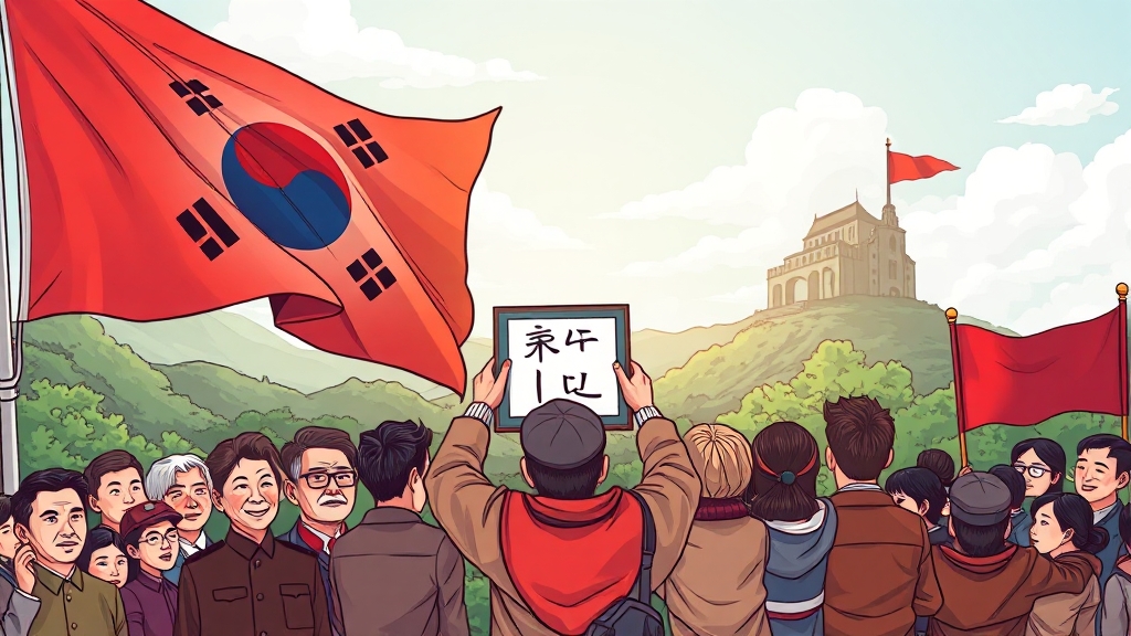 광복 80주년 기념, 다양한 문화 행사 (cartoon 스타일)
