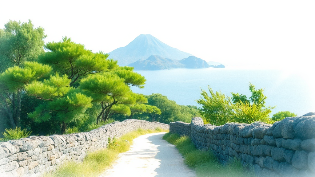 사려니숲길 근처 제주 동쪽 코스 여행 (watercolor 스타일)