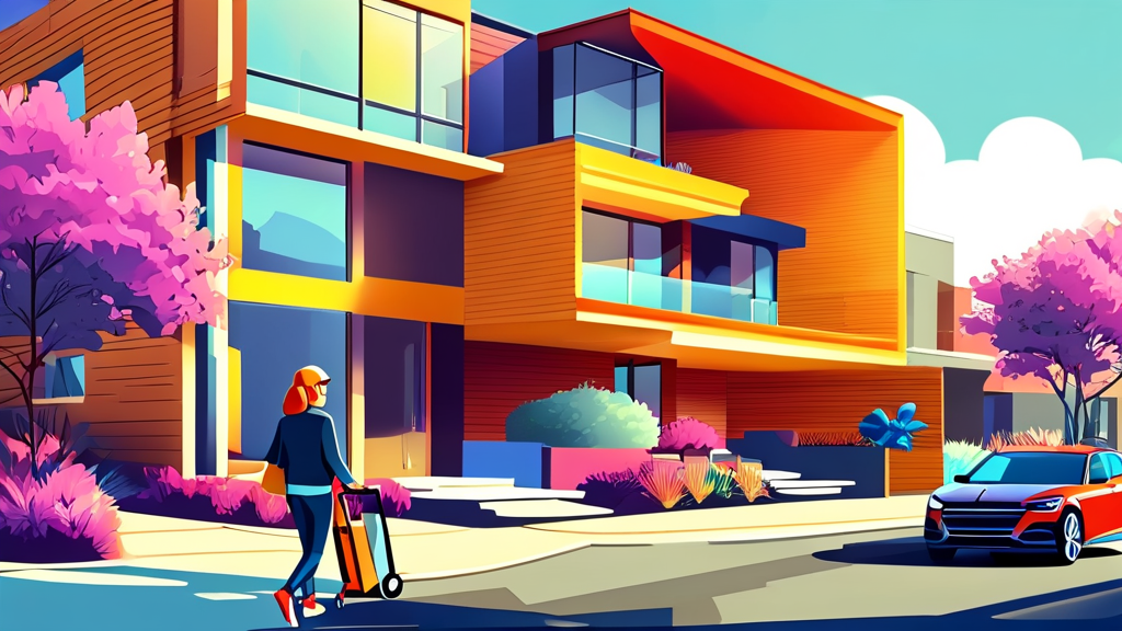 원룸 이사, 혼자서도 걱정 끝: 여성 전용 이사 솔루션 (cartoon 스타일)