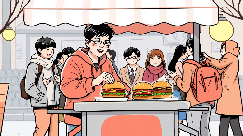 영철버거의 시작과 성장 (illustration 스타일)