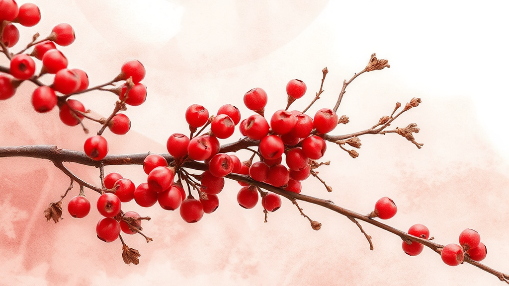 마가목 열매 가격 정보 (watercolor 스타일)