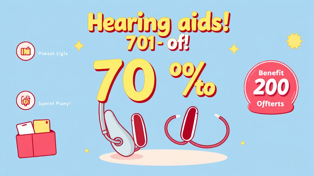 보청기 구매 시 추가 혜택 및 할인 정보 (cartoon 스타일)