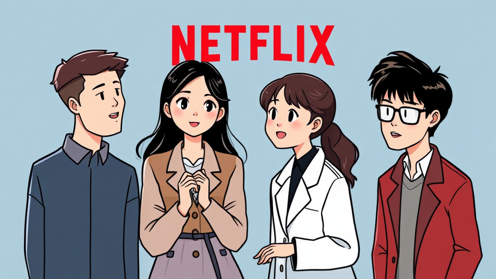 넷플릭스 추천 한국 드라마 (cartoon 스타일)