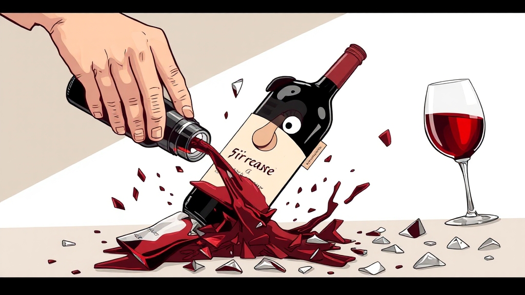 와인병 파손 법적 책임 (illustration 스타일)