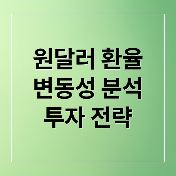 원달러 환율
변동성 분석
투자 전략 (원달러 환율 변동성 확대)