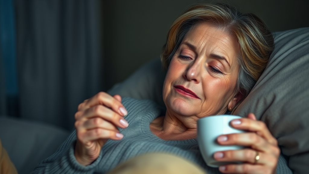 갱년기 자가진단 A to Z 7 갱년기 증상과 관리법 (realistic 스타일)