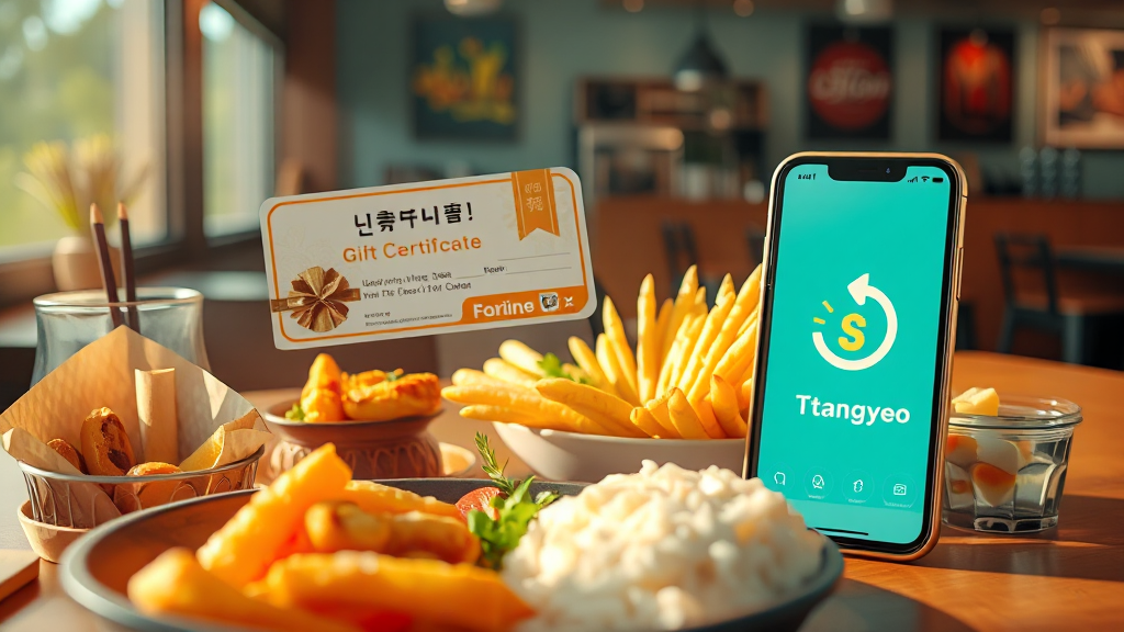 온누리상품권 땡겨요 앱 활용법 (realistic 스타일)