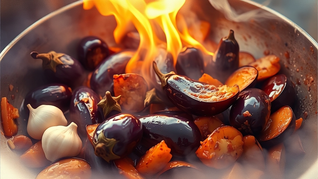 불 조절과 볶는 기술 (watercolor 스타일)