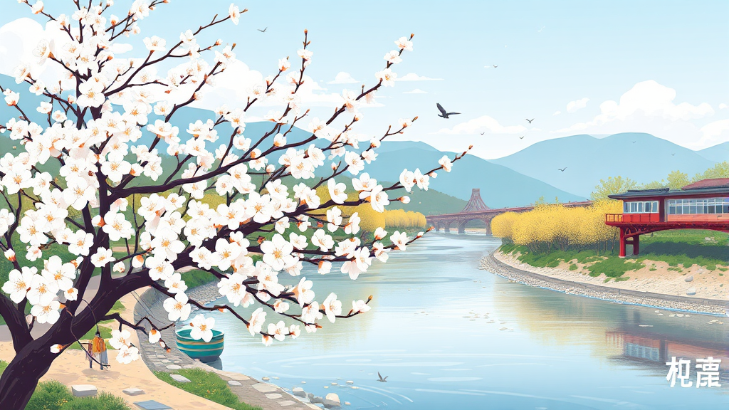 매화의 향연: 광양, 구례, 원동 매화축제 완벽 가이드 (illustration 스타일)