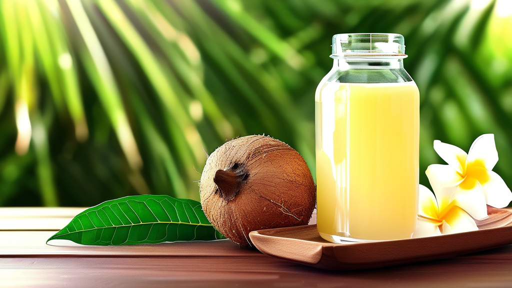 코코넛 워터와 다이어트 및 피부 미용 (realistic 스타일)