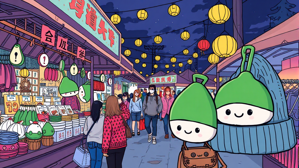 달랏 야시장 쇼핑 가이드: 기념품부터 현지 특산품까지 (illustration 스타일)