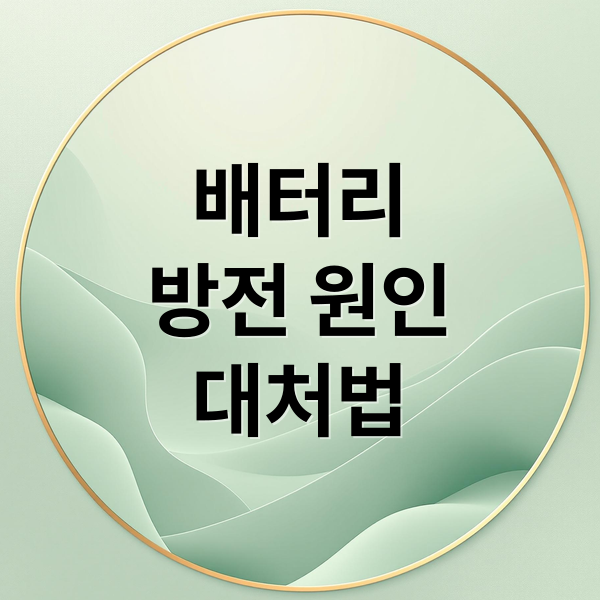 배터리
방전 원인
대처법 (자동차 배터리 방전 예방)