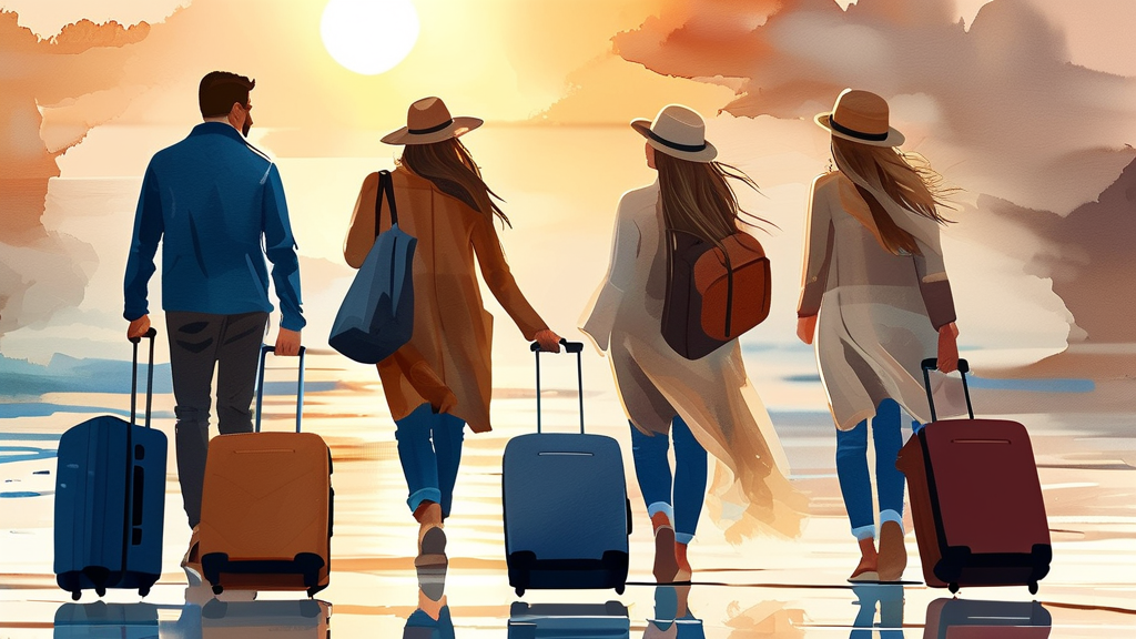 출국납부금 인상이 여행객에게 미치는 영향 (watercolor 스타일)