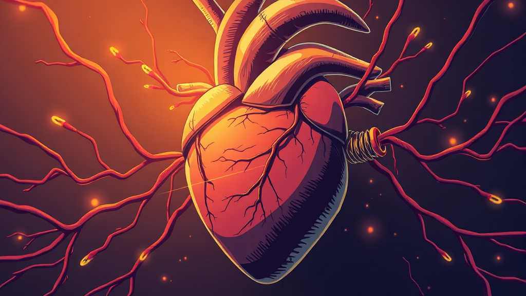 심근경색 치료 방법 (illustration 스타일)