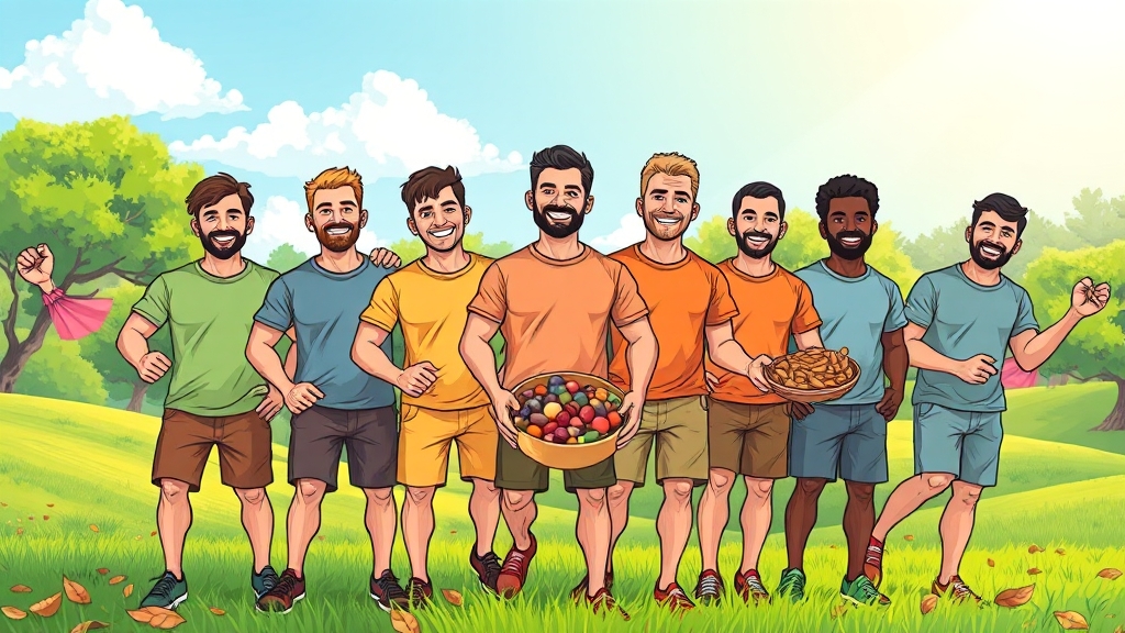 견과류와 콩류, 영양 성분 분석 (cartoon 스타일)