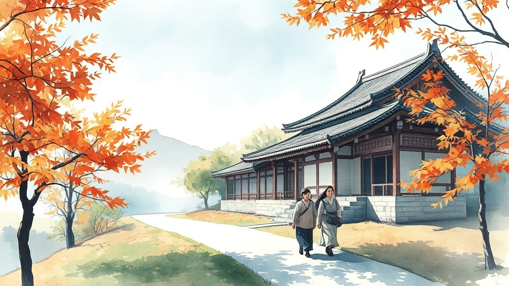 사찰 여행 꿀팁 (watercolor 스타일)