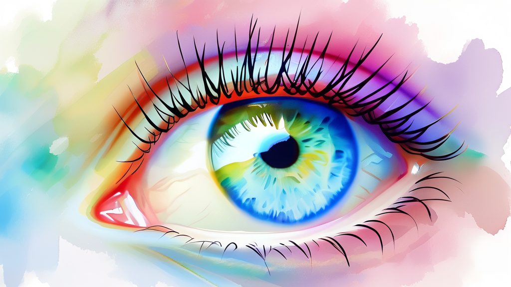 화면 속 눈의 휴식법: 20-20-20 규칙과 눈 깜빡임의 중요성 (watercolor 스타일)