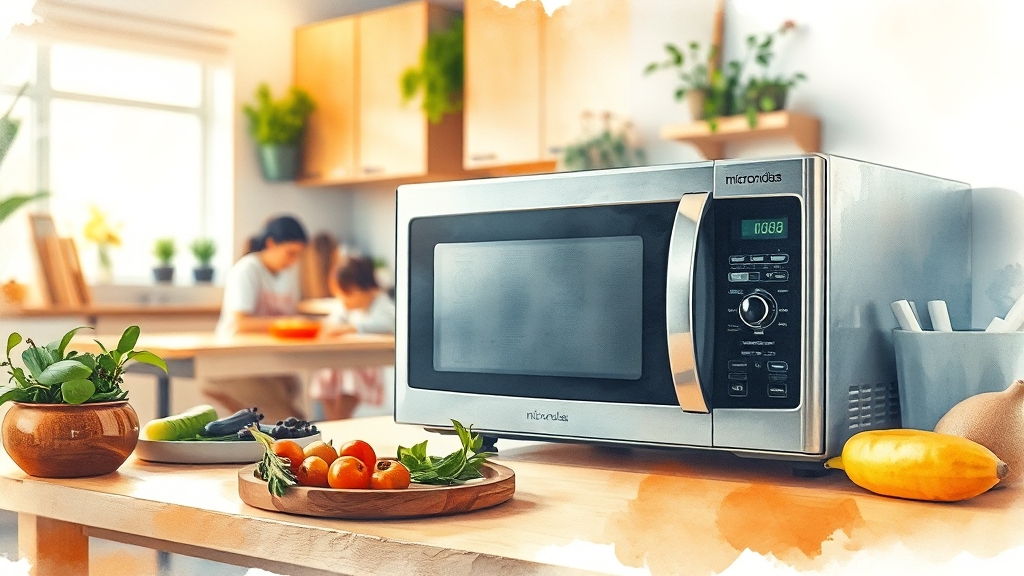 결론: 안전하게 전자레인지 사용하기 (watercolor 스타일)