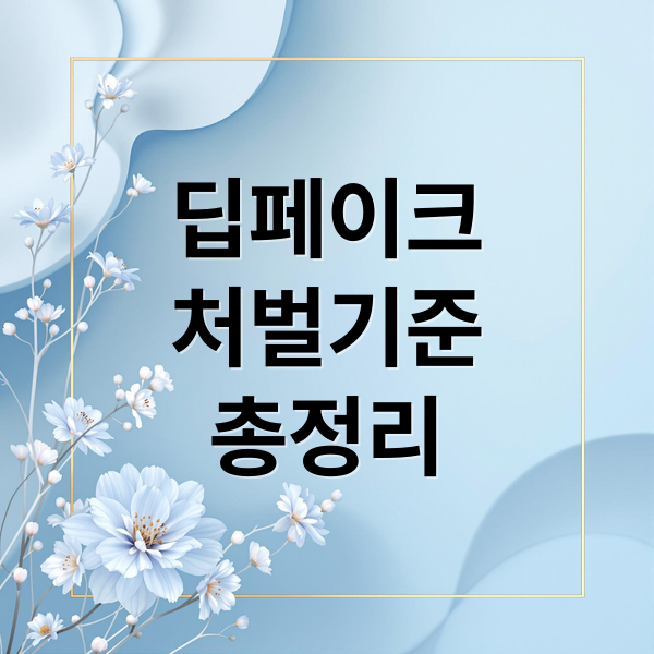 딥페이크
처벌기준
총정리 (딥페이크 처벌)