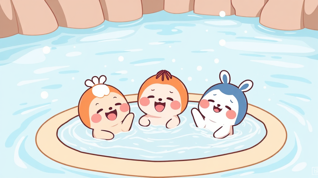 온천수와 함께하는 힐링: 뽀로로 아쿠아빌리지의 특별함 (cartoon 스타일)