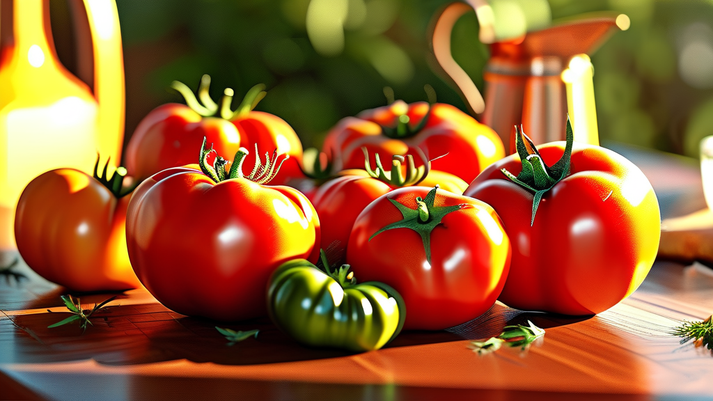 토마토 섭취 방법과 주의사항 (realistic 스타일)