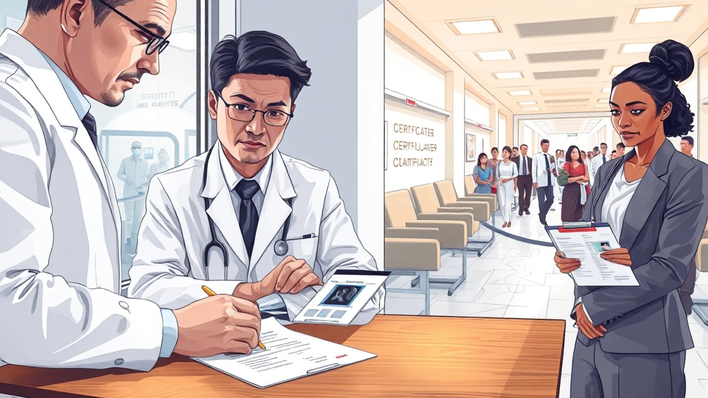 발급 절차: 병원 방문부터 수령까지 (illustration 스타일)