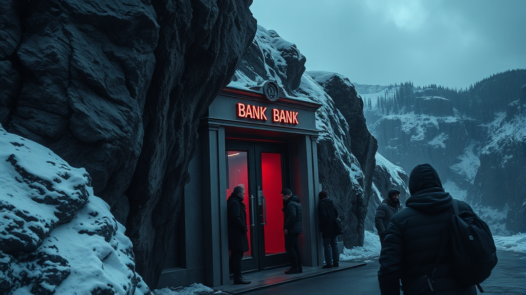 시중은행, 대출 중단 및 축소 (realistic 스타일)