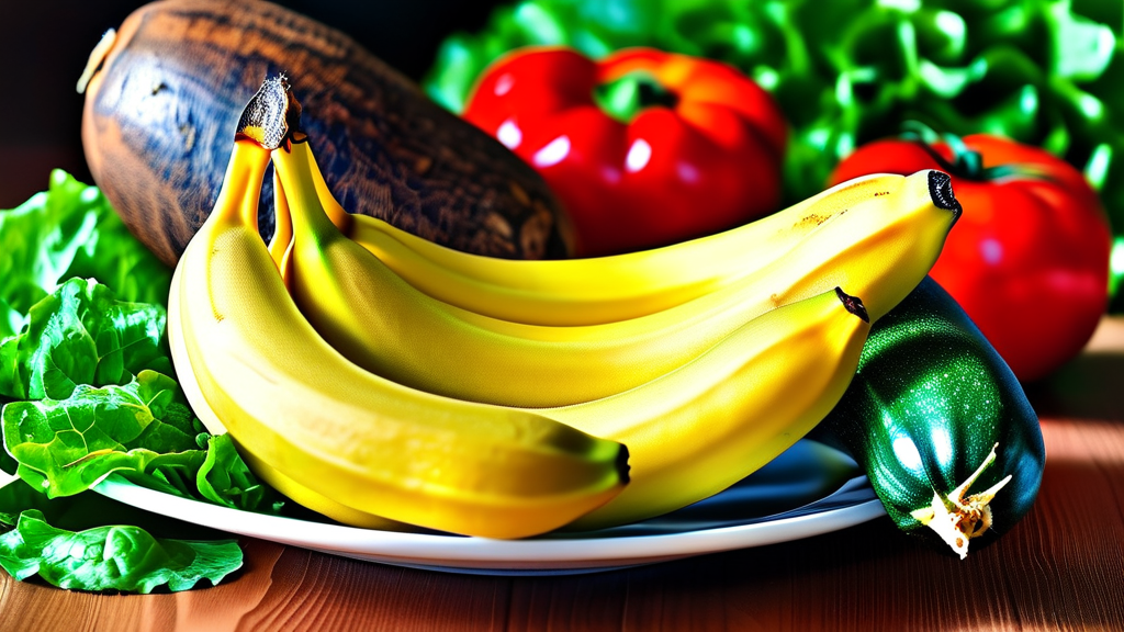 바나나부터 시금치까지: 칼륨 함량 높은 대표 식품 가이드 (realistic 스타일)