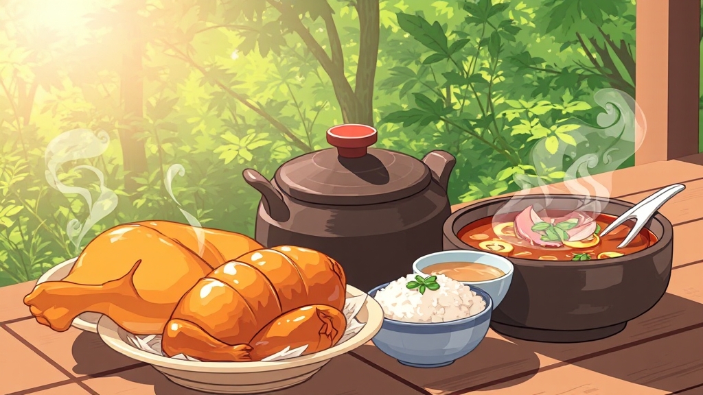 전통 보양식 완벽 가이드: 삼계탕 & 백숙 (illustration 스타일)