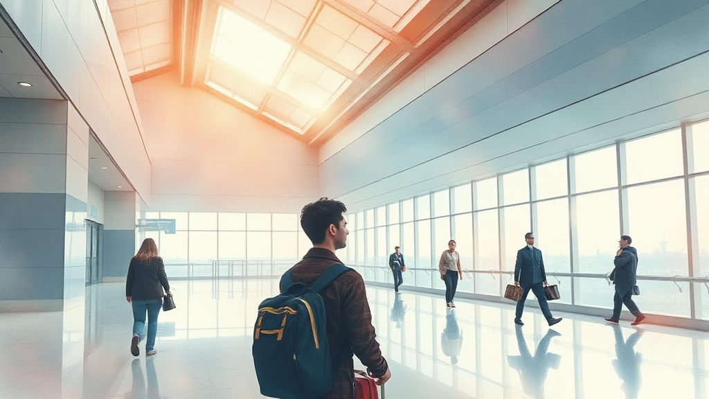 항공편 취소 시 숙소 문제 해결 (watercolor 스타일)