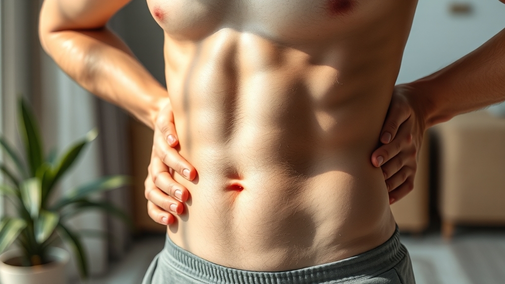 상복부 통증 완화를 위한 생활 습관 개선 (realistic 스타일)