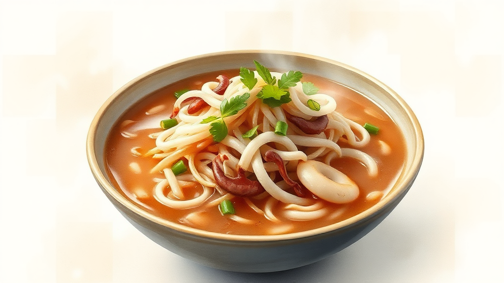 콩나물국밥 육수와 재료 비법 (watercolor 스타일)