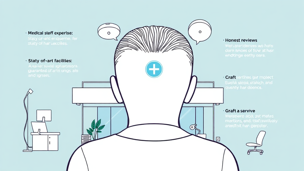 성공적인 모발이식을 위한 병원 선택 기준 (illustration 스타일)