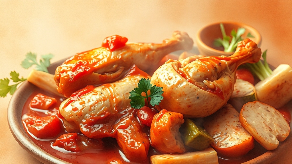 닭도리탕 핵심 재료 (watercolor 스타일)