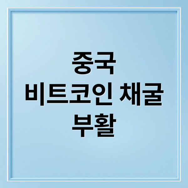 중국
비트코인 채굴
부활 (비트코인 중국 채굴 부활)